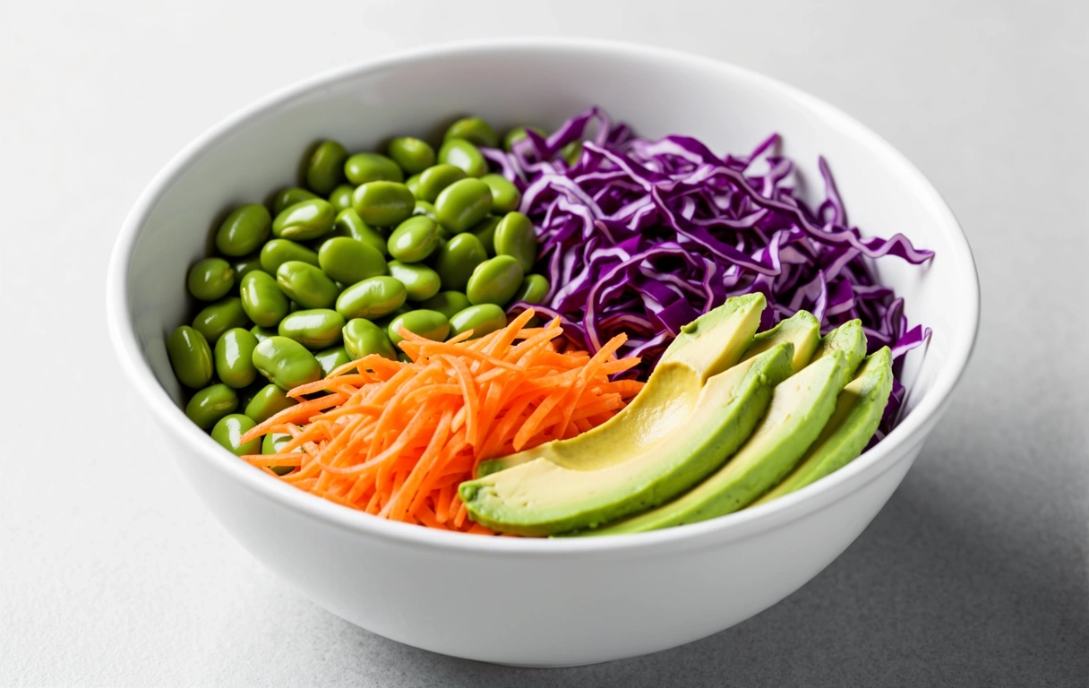 Colorful balanced daily menu